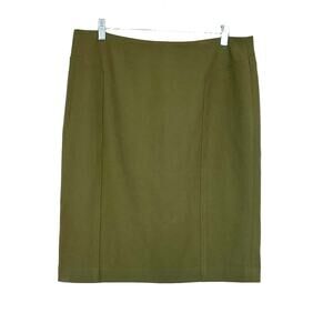 Halogen Olive Green Fully Lined Seamed Pencil Midi Skirt from Nordstrom Size 12